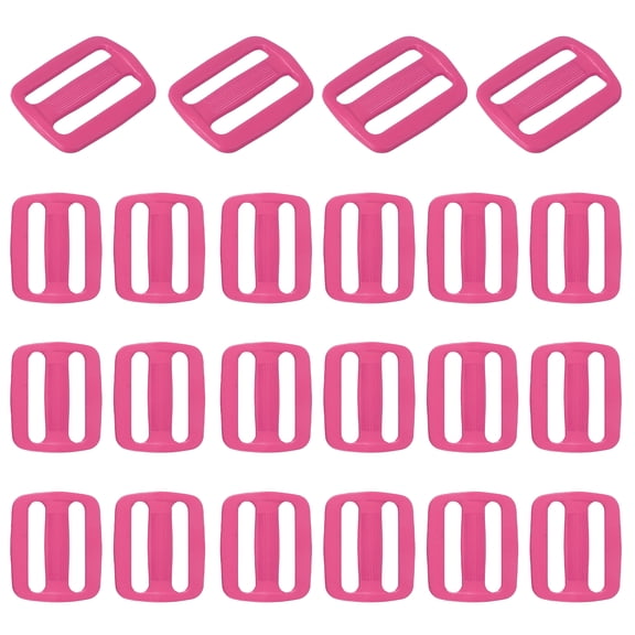 Uxcell 22 Pcs Rose Red Plastic Tri-Glide Slider, 1-1/4 Inch Slide Clip, Adjustable Webbing Triglides Slider Buckle for Bags