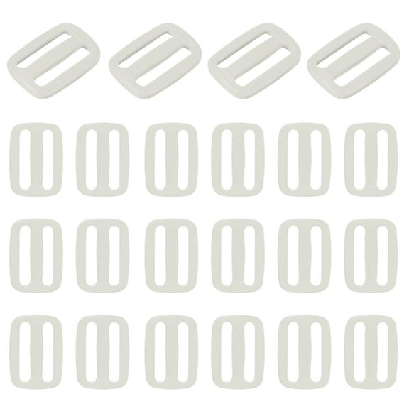 Uxcell 22 Pcs White Plastic Tri-Glide Slider, 1 Inch Slide Clip, Adjustable Webbing Triglides Slider Buckle for Bags