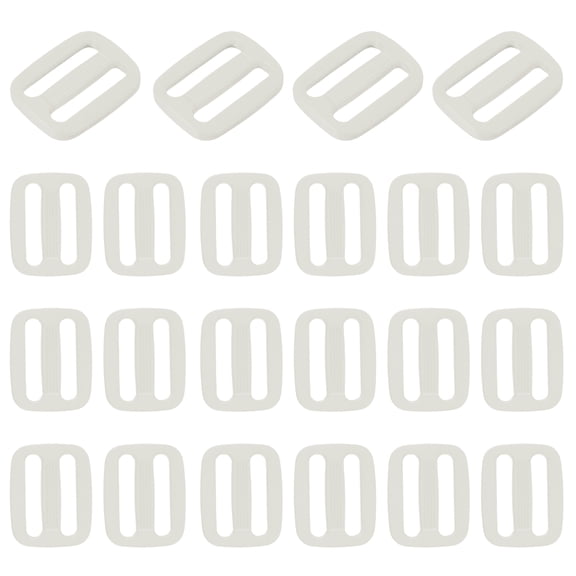Uxcell 22 Pcs White Plastic Tri-Glide Slider, 3/4 Inch Slide Clip, Adjustable Webbing Triglides Slider Buckle for Bags