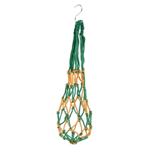 Uxcell 22" Slow Hay Feeder, Nylon Feed Hay Net with a Stainless Steel Hook, Yellow, Green 1 Set