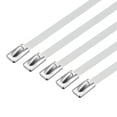 thumbnail image 1 of Uxcell 22-inch Stainless Steel Cable Zip Ties 0.18 Inch Width Metal Exhaust Wrap 10Pcs, 1 of 4