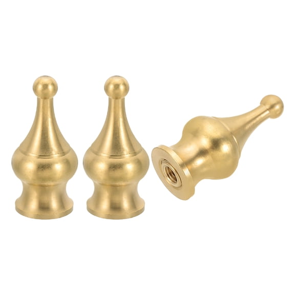 Uxcell 22 x 45mm Lamp Finials Caps Knob, 3 Set Solid Brass Lamp Shade Decoration