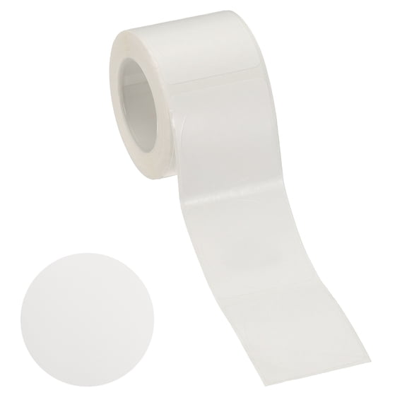 Uxcell 220 Pcs Thermal Labels, 1.2x1.2" Round Thermal Printer Labels Stickers Self Adhesive Tags Paper 1 Rolls Small Waterproof for Printer Small Business Name Tag Barcode, White
