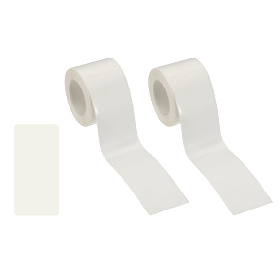 Uxcell 220 Pcs Thermal Labels, 1.2x2.4" Square Thermal Printer Labels Stickers Self Adhesive Tags Paper 2 Rolls Small Waterproof for Printer Small Business Name Tag Barcode, White