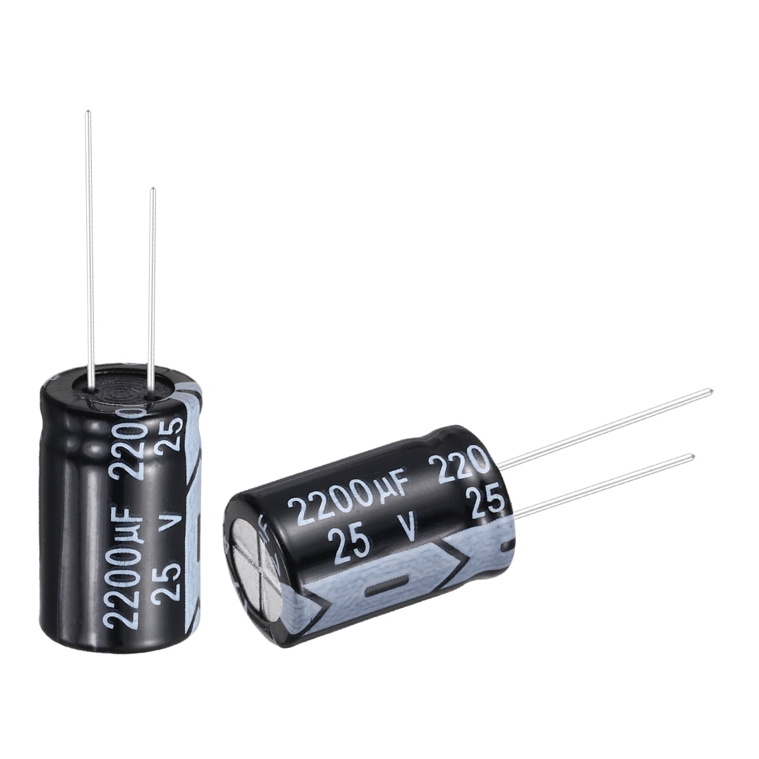 Uxcell 2200uF 25V 13x20mm Electrolytic Capacitor, Radial Aluminum ...