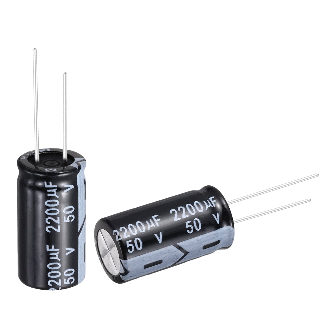 Uxcell 2200uF 50V 16x30mm Electrolytic Capacitor, Radial Aluminum ...