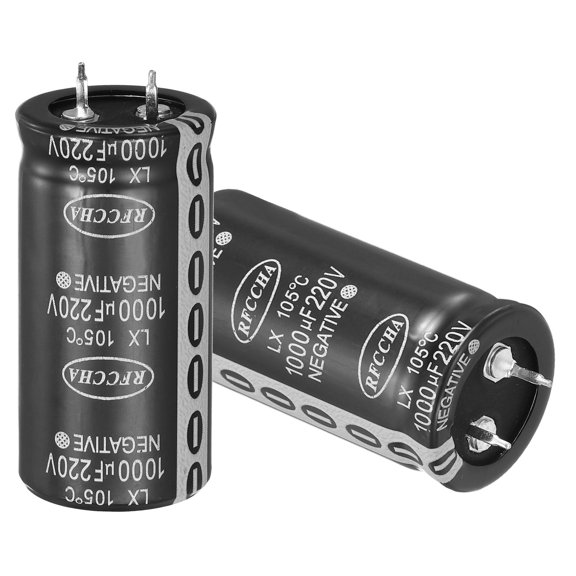 Uxcell 220V 470uF Snap in Electrolytic Capacitor, 2 pcs 2 Pin Audio Amplifier Aluminum Electrolytic Capacitor for Filter Audio Smart Home Appliances(Black,50x25mm)