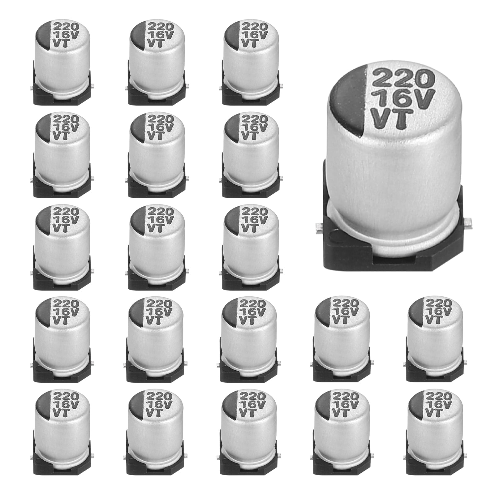 Uxcell 220uF 16V Aluminum Electrolytic Capacitors, Low Impedance ...
