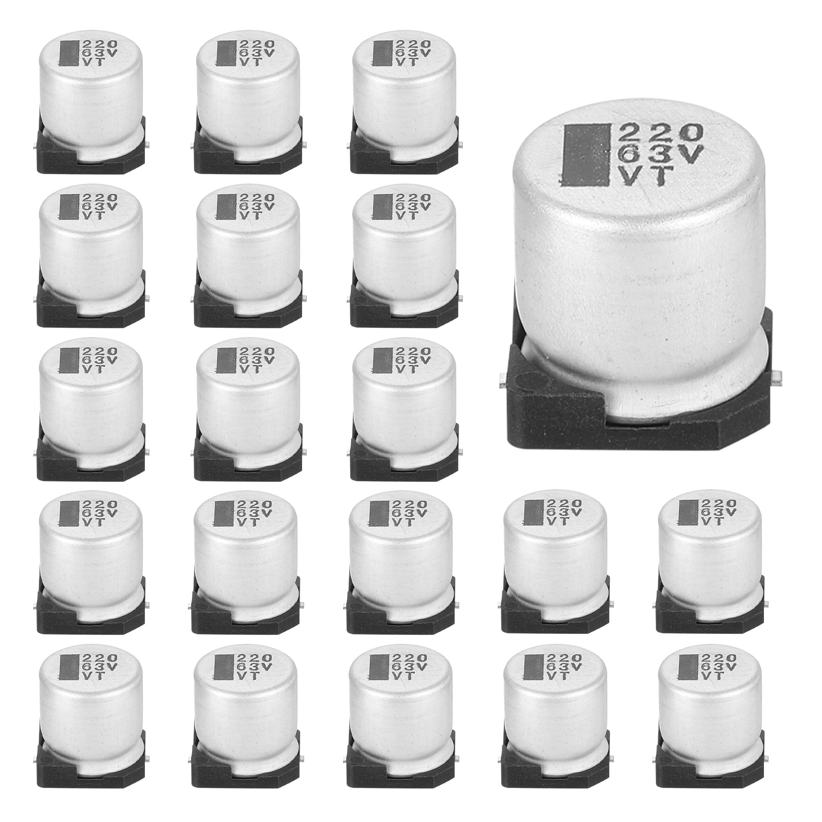 Uxcell 220uF 63V Aluminum Electrolytic Capacitors, Low Impedance ...