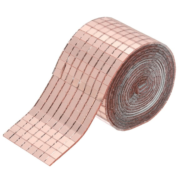Uxcell 2240 PCS Glass Mirrors Disco Ball Tiles Self-Adhesive Rose Gold Mirror Mosaic Tiles 5 x 5mm, 1 Sheet
