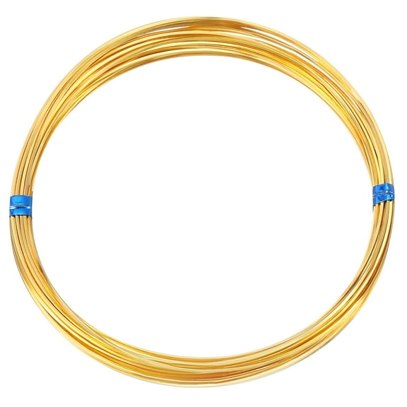 Uxcell 22Ga/0.6mm 19.69Ft Soft Bendable Gold Plated Brass Square Wire, 18K Gold