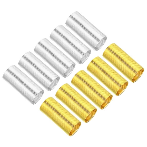Uxcell 22Ga 1.67"L Brass French Wire,10Pcs 0.79"Outer Dia Metal Spiral Wire,Gold,Silver
