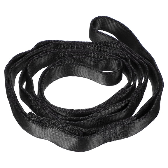 Uxcell 22KN Adjustable Daisy Chain Yoga Extend Belt 1.1M, Nylon Climbing Sling Straps for Home Workout Exercise Pilates Gymnastics, Black