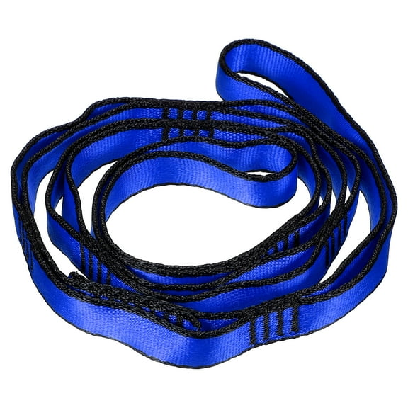 Uxcell 22KN Adjustable Daisy Chain Yoga Extend Belt 1.1M, Nylon Climbing Sling Straps for Home Workout Exercise Pilates Gymnastics, Blue