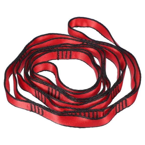 Uxcell 22KN Adjustable Daisy Chain Yoga Extend Belt 1.5M, Nylon Climbing Sling Straps for Home Workout Exercise Pilates Gymnastics, Red