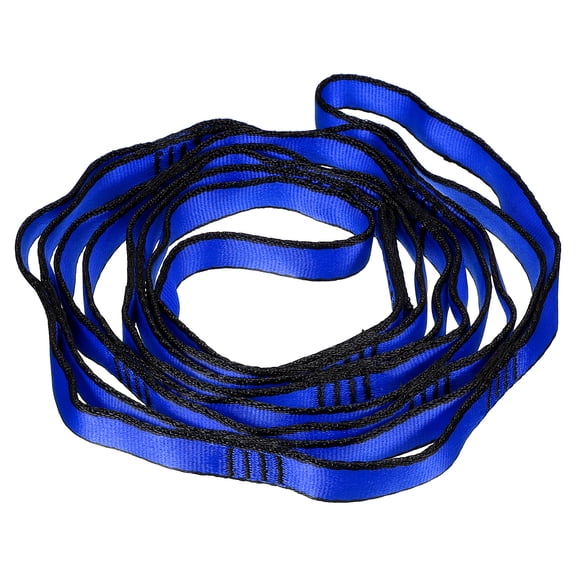 Uxcell 22KN Adjustable Daisy Chain Yoga Extend Belt 1.8M, Nylon Climbing Sling Straps for Home Workout Exercise Pilates Gymnastics, Blue