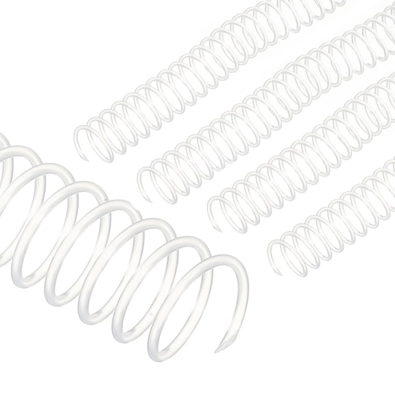 Uxcell 22mm(7/8") Plastic Spiral Binding Coils, 50 Pcs Binding Spirals 190 Sheet Capacity 3:1 Pitch Binding Spirals for Binding Paper Sheets, Transparent