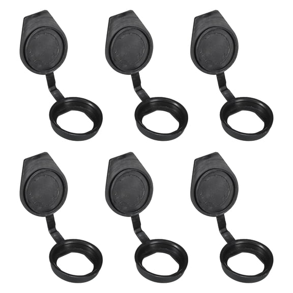 Uxcell 22mm Door Lock Dust Cover, 6 Pack Rubber Waterproof Keys Panel Cam Locks Dust Cover Caps, Black