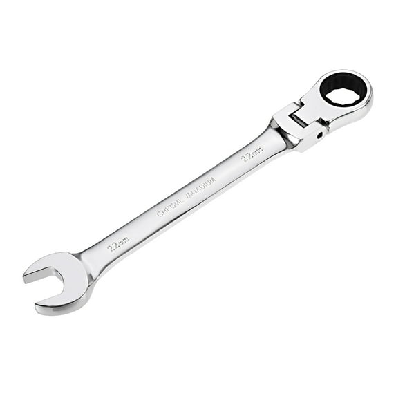 Uxcell 22mm Flex-Head 72 Teeth Box Ended Ratcheting Combination Wrench, CR-V Steel