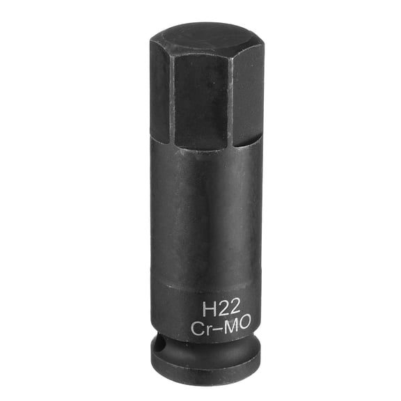 Uxcell 22mm Hex Impact Bit Socket H22 1/2 CR-MO Steel Phosphate Black Impact Drive Hex Bit Sockets Adapter