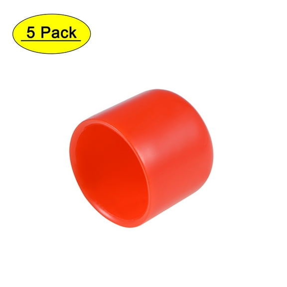 Uxcell 22mm ID Red Screw Thread Protectors Round End Caps, 5 Pack