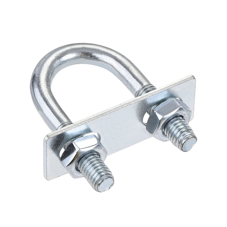 Uxcell 4-Pack Steel U-Bolts - M8 Thread 22mm Inner Width With Nuts & Plates