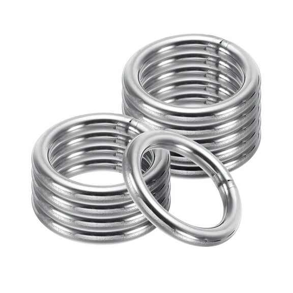 Uxcell 22mm Metal O Rings, 10 Pack 304 Stainless Steel Round Rings for Hardware Bags
