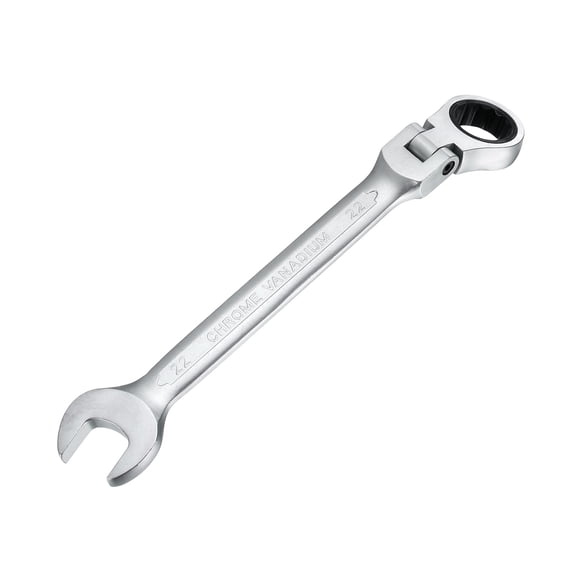 Uxcell 22mm Metric Flex-Head Ratchet Wrench Chrome Vanadium Steel 72-Tooth Ratcheting Combination Wrench Spanner for Car Bike Automotive Machine Repair