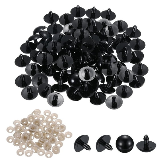 Uxcell 22mm Safety Eyes, 130 Set Plastic Craft Eyes with Washers Safety Eyes for Stuffed Animals Crochet Toys Dolls DIY Craft Making, Black