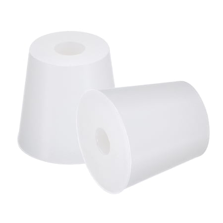 Uxcell 22mm to 29mm w Hole Silicone Rubber Tapered Plug White for Powder Coating, Painting,2 Pack
