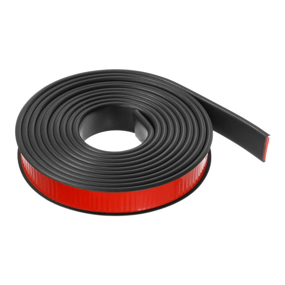 Uxcell 22mm x 3000mm Flexible TPE Self Adhesive U-Shape Veneer Edging Edge Banding Black
