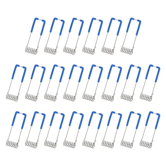 Uxcell 22pcs Downlight Panel Lamp Spring Clip, 50x16mm LED Recessed Ceiling Lights Accessories Securing Clamps Universal Butterfly Wing Clips for Lighting Fittings, Silver/Blue