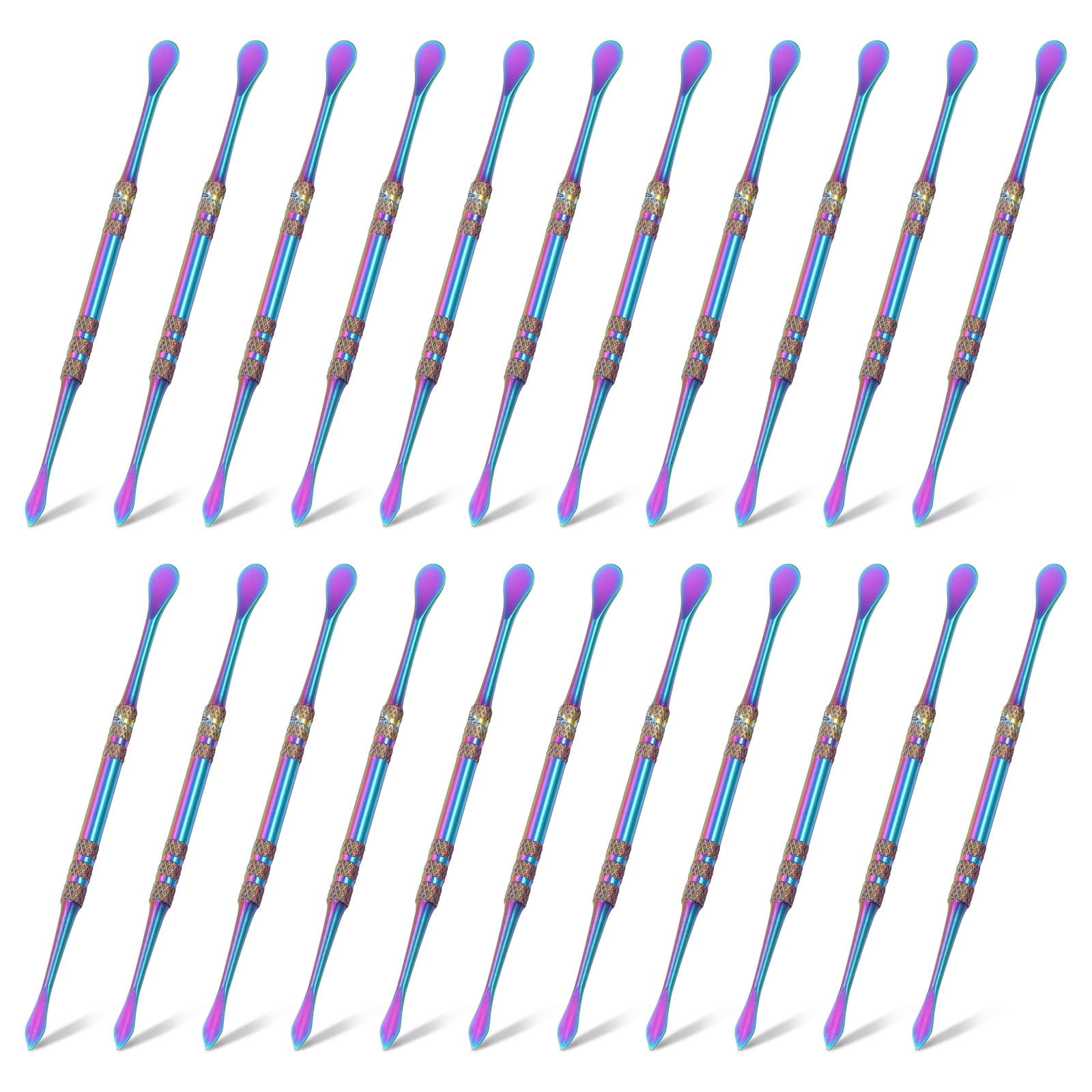 Uxcell 22pcs Wax Carving Tool 4.8" Double-Headed Stainless Steel Sculpture Tools Kit Modeling Engraving Sculpting Spoons for Clay Pottery Crafts Shaping, Multicolored Plated