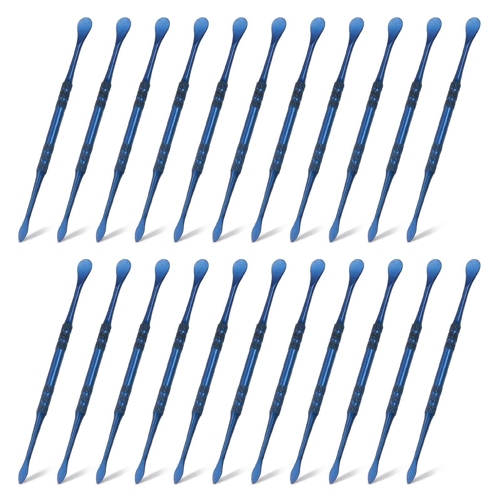 Uxcell 22pcs Wax Carving Tool 4.8" Double-Headed Stainless Steel Sculpture Tools Kit Modeling Engraving Sculpting Spoons for Clay Pottery Crafts Shaping, Navy Blue