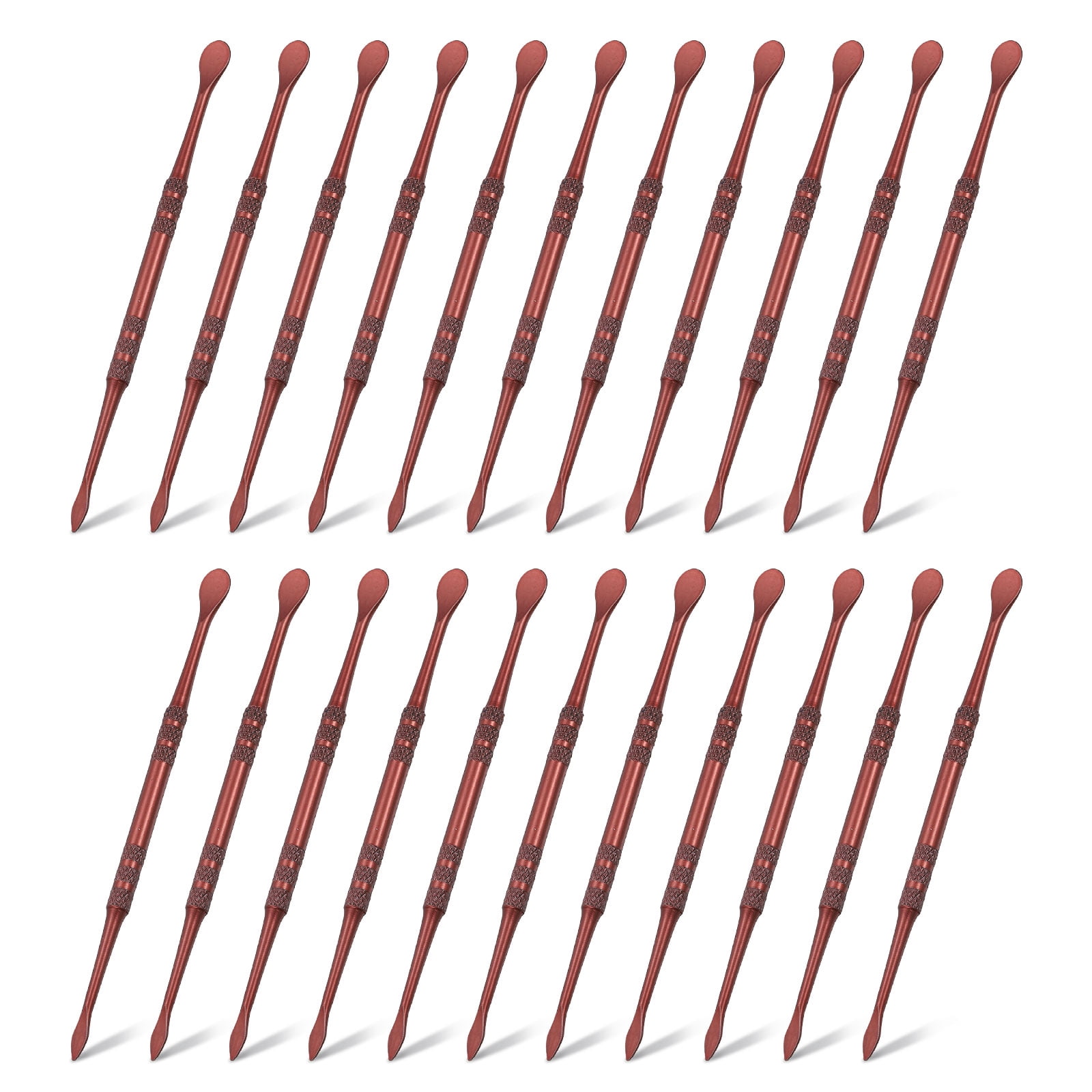 Uxcell 22pcs Wax Carving Tool 4.8" Double-Headed Stainless Steel Sculpture Tools Kit Modeling Engraving Sculpting Spoons for Clay Pottery Crafts Shaping, Rose Gold