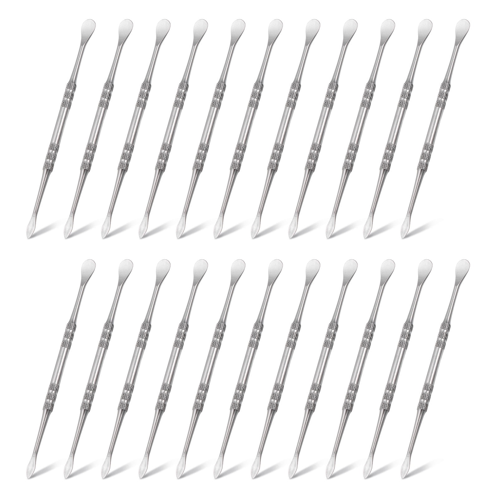 Uxcell 22pcs Wax Carving Tool 4.8" Double-Headed Stainless Steel Sculpture Tools Kit Modeling Engraving Sculpting Spoons for Clay Pottery Crafts Shaping, Silver Tone