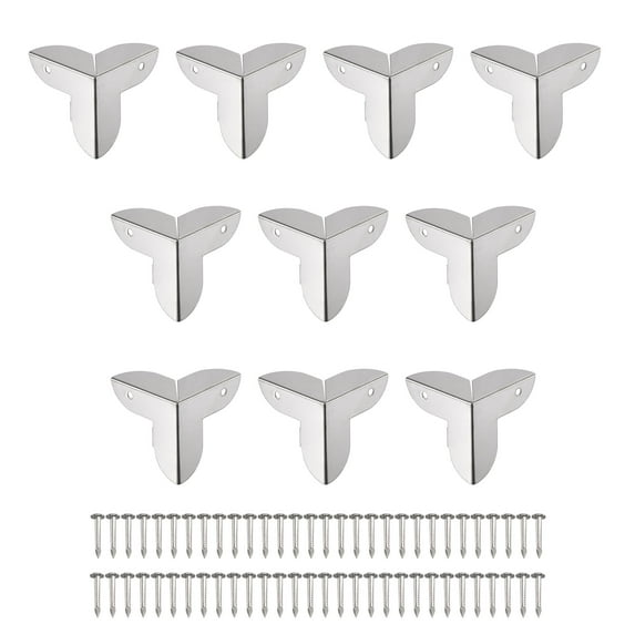 Uxcell 22x22x23mm Metal Box Corner Protectors Iron Silver Tone 48 Pack