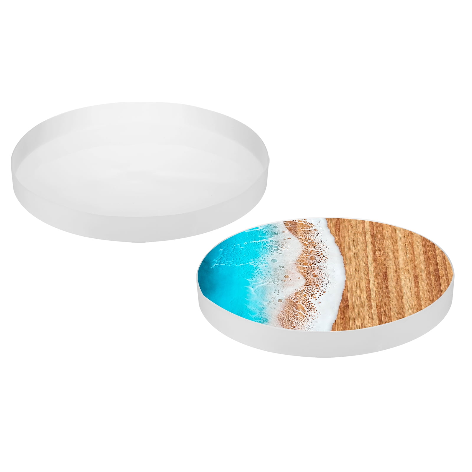 Uxcell 23.6" Charcuterie Board Resin Silicone Mold Tray Epoxy Mould for DIY Art Home Decoration (Round)
