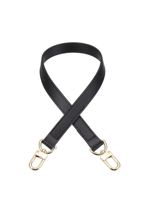 23.6 Inch Genuine Leather Purse Strap, 0.71 Inch Wide Shoulder Bag Strap Replacement Purse Straps Replacement for Women DIY Handbag Underarm Shoulder Bags, Black
