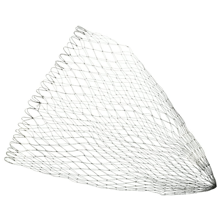 Uxcell 23.6 inch PE Foldable Landing Net Fishing Net Replacement 1.18 inch Mesh Gray