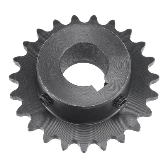Uxcell 23 Teeth Sprocket 1/4" Pitch, 15mm Bore Carbon Steel, Keyway with Set Screws