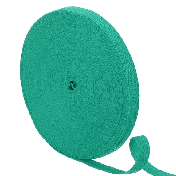 Uxcell 23 Yards Cotton Twill Tape, 10mm Herringbone Webbing Ribbon Bias Binding Tapes Dark Green