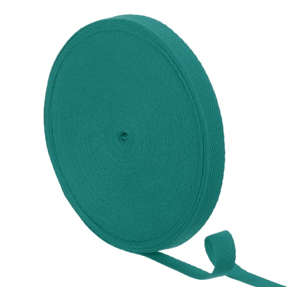 Uxcell 23 Yards Cotton Twill Tape, 12mm Herringbone Webbing Ribbon Bias Binding Tapes Dark Green