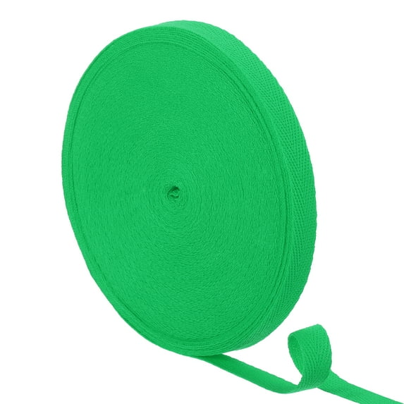 Uxcell 23 Yards Cotton Twill Tape, 12mm Herringbone Webbing Ribbon Bias Binding Tapes Green
