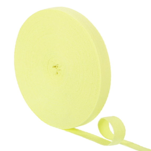 Uxcell 23 Yards Cotton Twill Tape, 15mm Herringbone Webbing Ribbon Bias Binding Tapes Light Yellow