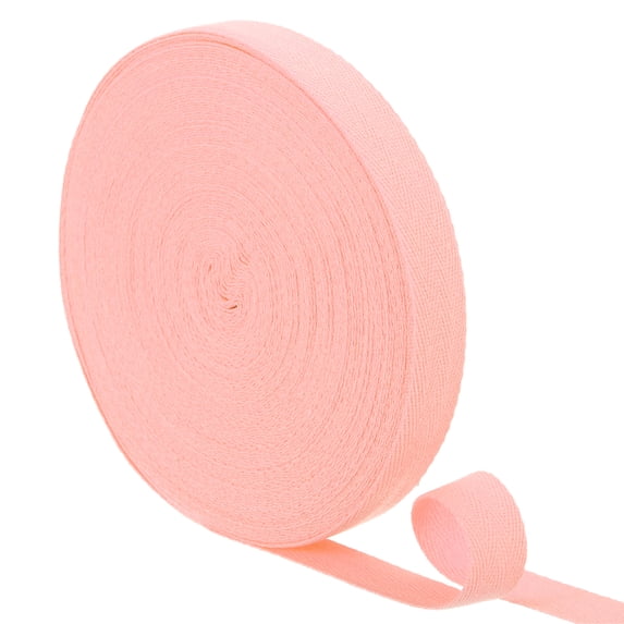 Uxcell 23 Yards Cotton Twill Tape, 20mm Herringbone Webbing Ribbon Bias Binding Tapes Light Pink