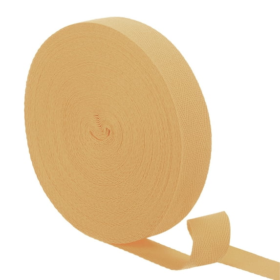 Uxcell 23 Yards Cotton Twill Tape, 25mm Herringbone Webbing Ribbon Bias Binding Tapes Coffee