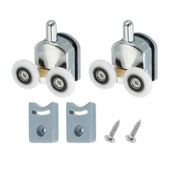Uxcell Double Shower Door Rollers Copper Bottom Wheels Pulleys Guide 2 23mm