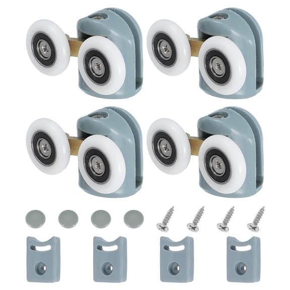 Uxcell Shower Door Rollers, Double Shower Door Runner Wheels Pulleys Guides Plastic Top Wheels 4 23mm