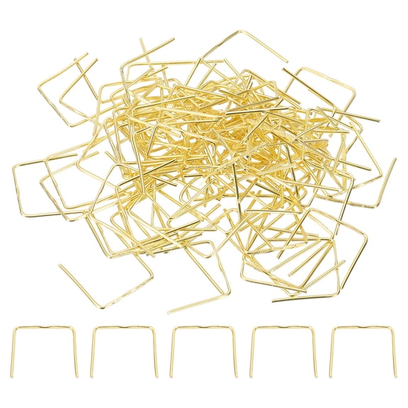 Uxcell 230Pcs Chandelier Connector Pins, 16mm/0.63" Copper Crystal Chandelier Pin Clips, Lamp Connectors Clips Replacement for Fastening Crystals Lamp Ceiling Light Parts, Golden